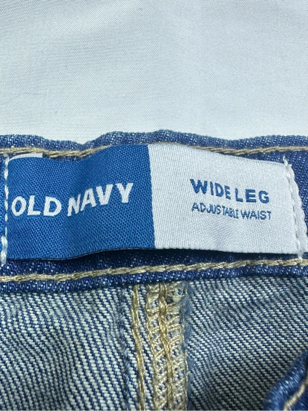 NWT Old Navy Navy Blue Wide Leg Adjustable Waist Denim Jeans Girls 6T